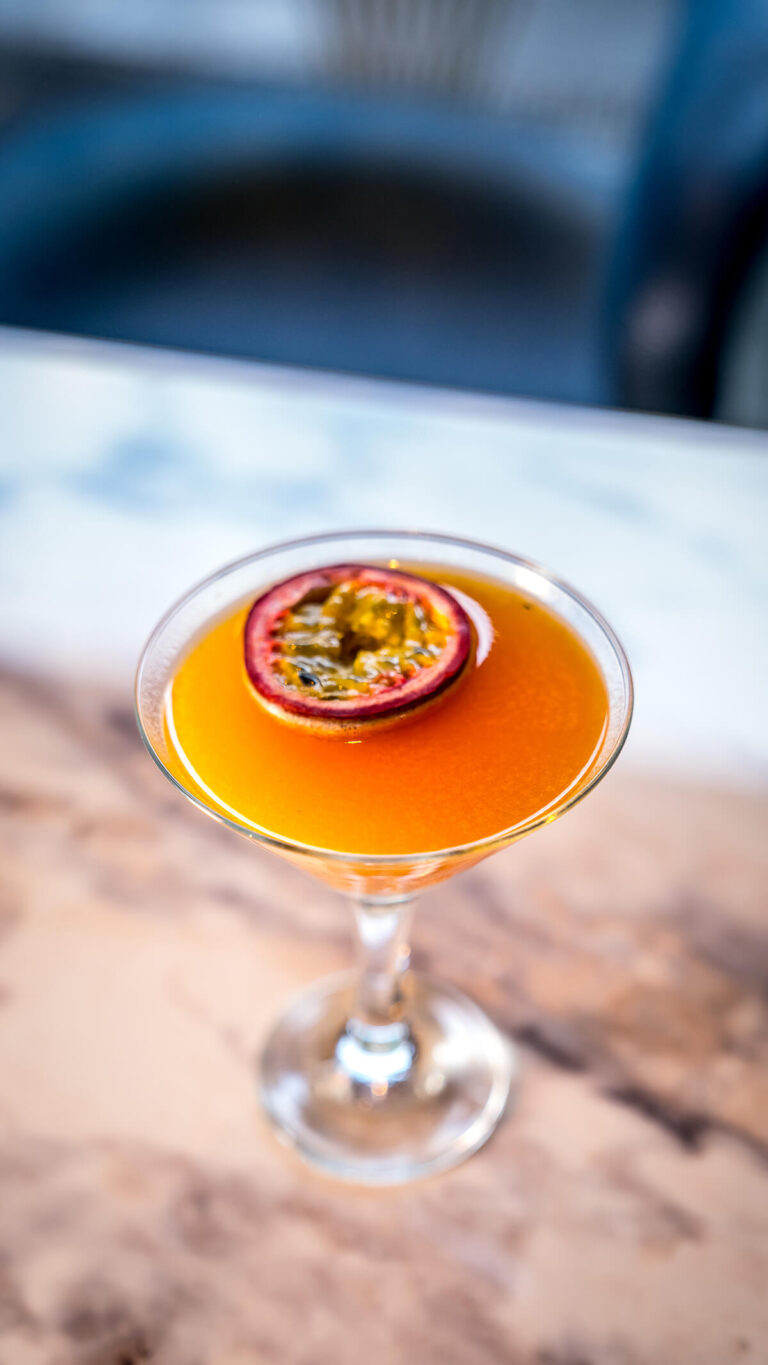 A passion fruit martini